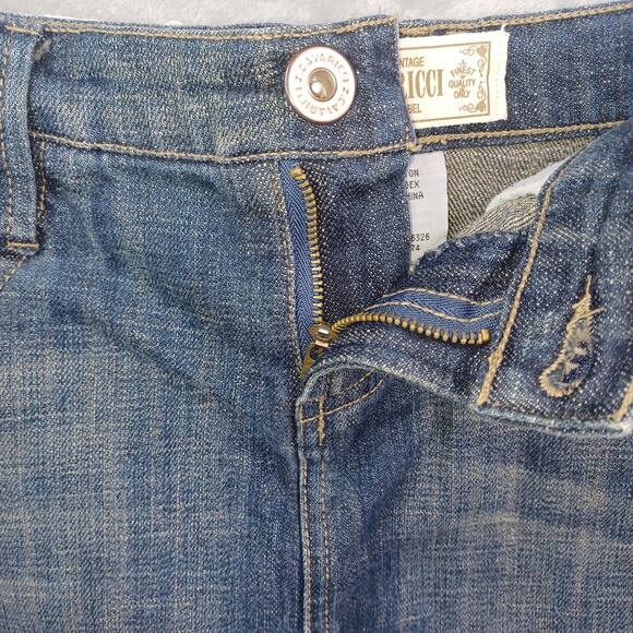 Vintage Y2K Z Cavaricci Distressed Denim Jean Mini Skirt Size 3 Retro Mean Girls - Picture 9 of 14